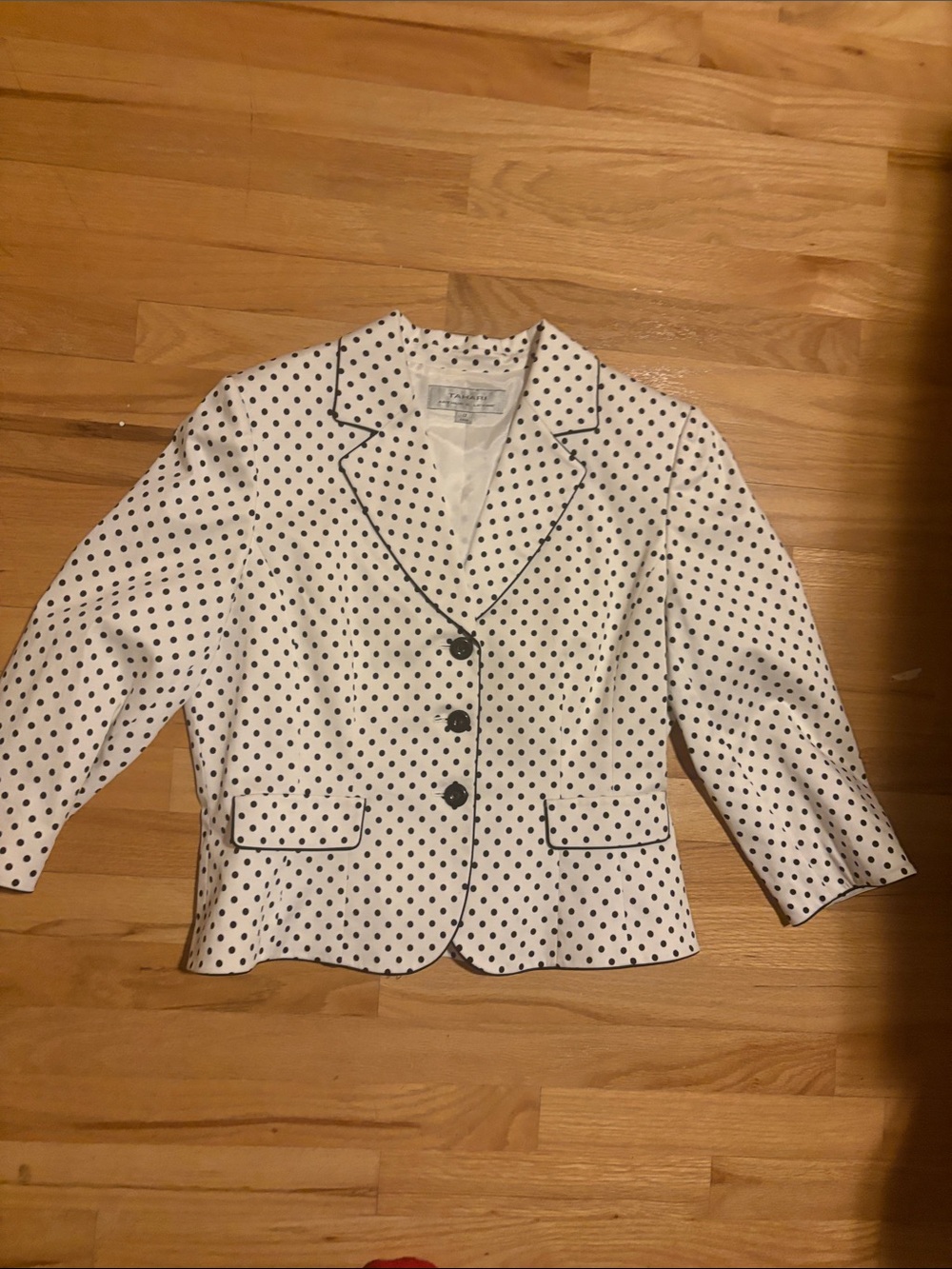Tamari Polka Dot White Blazer Size 12
